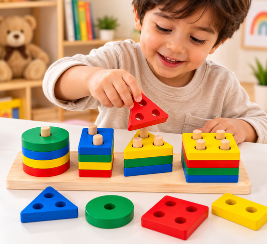 Wooden Color & Shape Sorter Toy for Kids